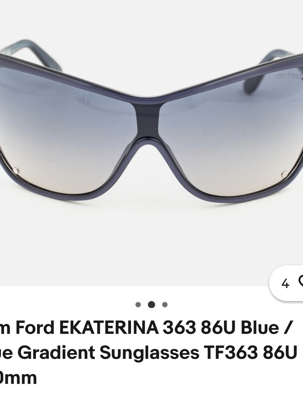 Tom Ford Blue Gradient Ekaterina Oversized Sunglasses